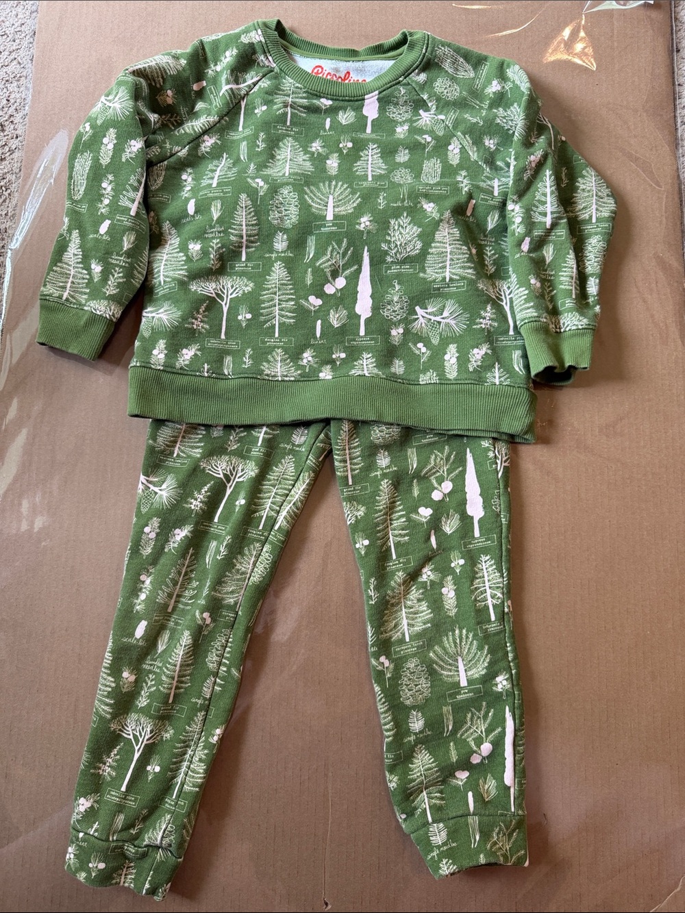 Piccolina green arborist sweatshirt and matching pants